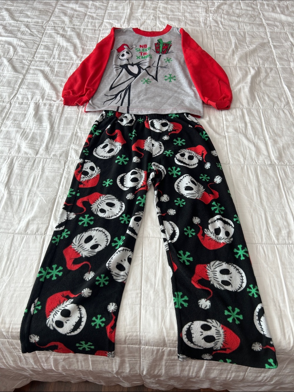 Kids Red & Black Santa Jack Nightmare Before Christmas Pajama Set